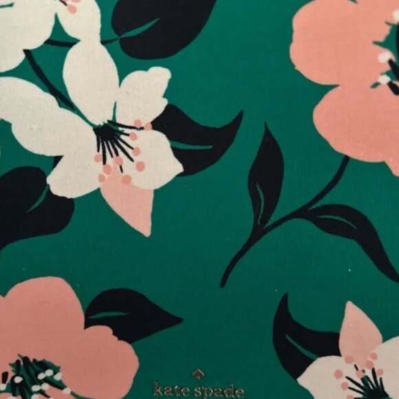 Kate Spade Leila Medium Triple Compartment Shoulder Bag Lily Blooms Green EUC - Picture 5 of 5